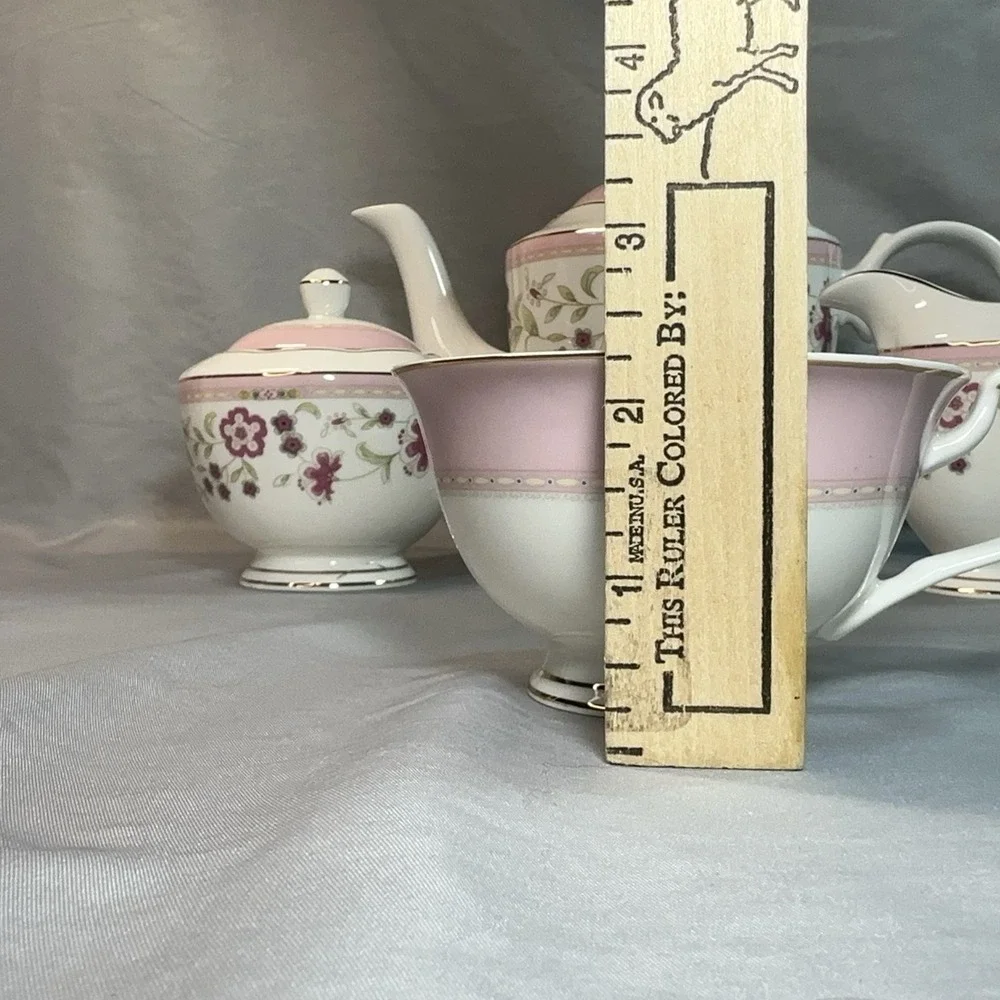 Grace Teaware Pink Floral Tea Set 11pc Teapot Sugar Creamer Trios New In Wrapper